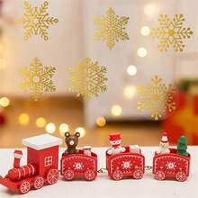 100/500 件透明圣诞雪花密封贴纸 - 不粘装饰，金色雪花用于礼品包装、装饰、卡片 - 1 卷 100 个用于节日派对装饰、节日装饰点缀、充满活力的节日装饰、无粘合剂装饰、卡片装饰、高品质饰面、装饰密封、DIY 装饰 - 金色 - 查看 5