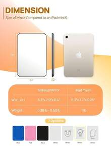 Portable Foldable Mirror 8x5 Inch, Multi-Position Stand & Hanging Hole, Compact Travel Essential White - Đen-không có từ tính - Xem 2