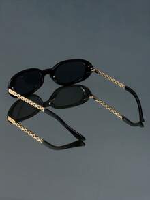 Kính mát thời trang gọng nhỏ hình bầu dục phong cách Punk hiện đại, đơn giản, phù hợp với mọi phong cách, dành cho nam và nữ, tiệc tùng, đi chơi, đi dạo, cao cấp, kính mát thời trang cá nhân hóa - Nhiều màu - Xem 8