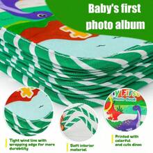 Álbum de fotos de bebé "Mi primera foto", relleno de calcetín navideño, recuerdos del crecimiento del bebé dinosaurio, libro de fotos de tela suave de familia y amigos del bebé con espejo, álbum de tela de bebé, regalo personalizado de agradecimiento por el primer cumpleaños del bebé para baby shower de recién nacido, niño pequeño, niño, niña, recién nacido, regalos de Navidad, regalos de Navidad, decoraciones navideñas