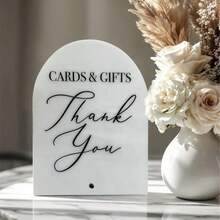 Acrylic Arch Sign – Display "CARDS & GIFTS" & "Thank You" Elegantly! Perfect For Weddings, Parties, Events Or Home Decor – Stylish Acrylic Decorative Sign For Greeting Card Areas, Gift Tables & Event Styling