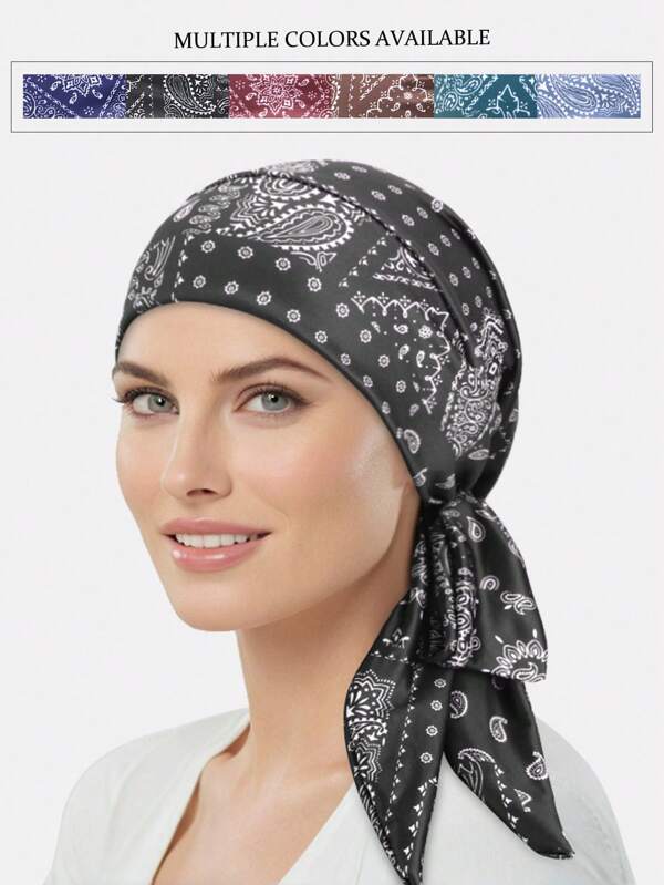 1pc Women's Stretchy Scarf Headband, Muslim Underscarf, Hair Care Cap, Suitable For Daily Use