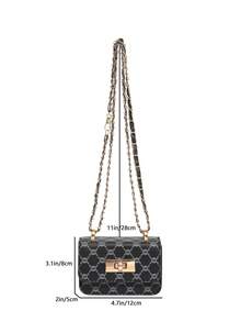 1pc Pu Fashion Retro Monogram Mini Fashion Coin Small Square Bag, Versatile Niche Design Fashion Shoulder Crossbody Bag, Comfortable Shoulder Strap, Smooth Long Style, Versatile And Not Picky, Suitable For Daily Outings, Play, School, Commuting Use, Is A Perfect Gift For Friends - Fashion Crossbody Bag - View 11