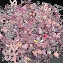 Yiwu Qiyou Accessories Co., LTD 30g/1.06oz 1-3cm Random Mixed Acrylic Beads, Suitable For Making Women's Bracelets, Necklaces And Phone Chains - Pink - View 5