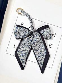 1pc Minimalist Leopard Print Bow Bag Charm/Keychain Pendant Car Accessories For Women Keychain For Bag Winter - Iron Gray - View 2