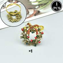 1 قطعة/6 قطع/12 قطعة من حلقات المناديل ذات العناصر الكريسماسية، حلقات معدنية ذهبية دائرية، حاملات مناديل بلون واحد صلب، حلقات معدنية مصقولة من السبائك، بتصميم منقوش مجوف، ديكور عيد الميلاد، ديكور طاولة الطعام، حفلات الزفاف والأعياد والولائم - متعدد الألوان 1 - مشاهدة 23