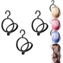 3 PCS Hanging Wig Stand Foldable Holder Portable Collapsible Rack For Multiple Wigs Or Hats Holder Wig Stand Display Tool (Black)