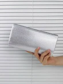 Shiny Women's Evening Clutch Bag, Decorated With Metal Accessories, Suitable For Party, Wedding And Night Events