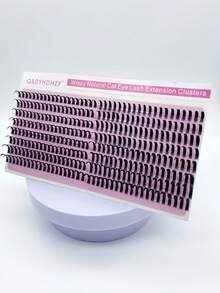 320片/套 尖头假睫毛，0.07 C.D 卷度，12-18mm 混合哑光黑色睫毛，预制睫毛簇，单根睫毛 - 黑色 - 查看 16