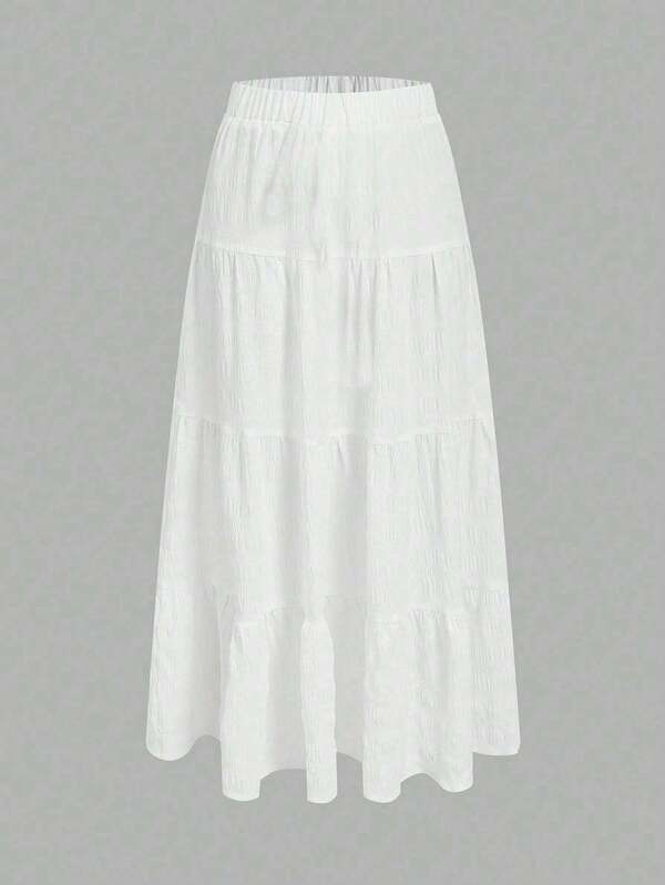 Jupe décontractée de style multicouche gâteau pour les vacances des femmes