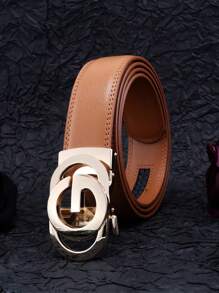 1 Stück 2025 Neuer G Buchstabe Herren Gürtel, hochwertige Buchstaben Legierung Automatikschnalle Gürtel, lässiger mehrfarbiger Echtleder Gürtel, modischer lässiger Herren Gürtel, leicht zu kombinieren mit formeller Kleidung Herbst, Halloween Herbst-Winter Accessoires, geeignet für Teenager, Jugendliche, Herren, Lässig, Outdoor, Sport, Urlaub, Abschlussgeschenke, Geburtstag, Alltag