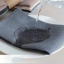 4pcs Plain Waffle Dishcloth Set, Pineapple Pattern Dishcloth, Kitchen Cleaning Rags