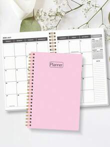 Trees 2026-2027 年计划本，周计划/月计划笔记本，螺旋装订，学术预约簿，日程日记，提升效率，8*6 英寸 - 粉色 - 查看 7