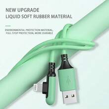 Durcord 1.8 米/5.9 英尺/70.8 英寸 [MFi 认证] 超长充电器线多色 USB 快速充电线液体软胶数据兼容 13/12/11 Pro Max/XS MAX/XR/XS/X/8/7 Plus - 马卡龙色兼容 14 Pro Max、14 Pro、14 Plus、13 Pro Max、13 Pro、13、12 Pro、12、11、XS、XR、8 Plus、8、7、6、5、SE，兼容 iPad Lightning，90 度直角 - 彩色 - 查看 8