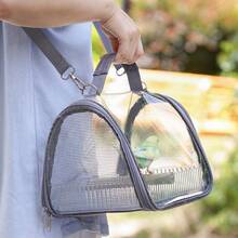 Panoramic Wide-View Pet Transparent Carrier Bag With Handle And Shoulder Strap, Convenient Carry, Mesh Breathable Design, Spacious Interior For Easy Travel