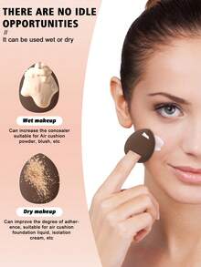 38PCS Makeup Tools Set Including: 25PCS Makeup Brush Sets+3PCS Makeup Sponges+3PCS Mini Makeup Sponges+3PCS Triangle Powder Puffs+3PCS Mini Air Cushion Powder Puffs+1pc Makeup Brush Cleaning Tools - Coffee Brown - View 11