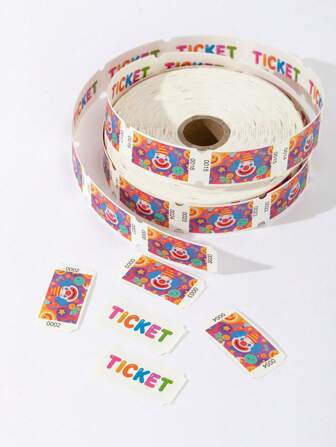 1000pcs Carnival Roll Lottery Ticket Single Roll Carnival Party Ticket For Event, Classroom Or School Carnival, Autumn Carnival, Family Game Prizes, Party Gift Supplies Number Fundraiser Ticket Prizes (1000pcs)