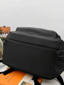 15.6英寸防水尼龙笔记本电脑背包，适合男士，旅行包，书包 - 黑色 - 查看 8