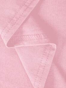 100% Cotton T-Shirt Women's Casual Short Sleeve Round Neck T-Shirt - 粉色 - 查看 4