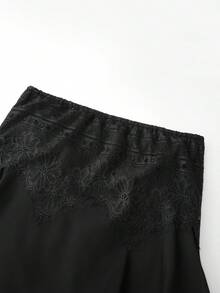 Women's Lace Floral Embroidery Tube Top Strapless Off Shoulder Ruffle Hem Babydoll Flowy Bandeau Tops Summer Sleeveless Backless Cute Cami Vest Sweet Going Out Tops Shirts Vintage Aesthetic Clothes Streetwear - 黑色 - 查看 6