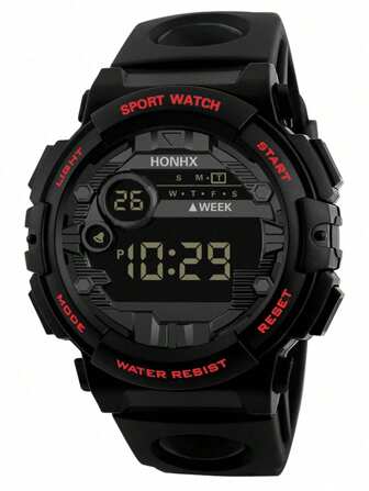 Bambini 1 pezzo Orologio digitale cinturino in caucciù sportivo rotondo comporre per quotidiano