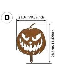 1pc Halloween Pumpkin Silhouette Wooden Garden Stake, Outdoor Pumpkin Party Decor, Suitable For Halloween, Christmas And Easter Decorations, Yard, Lawn, Patio And Haunted House Accents