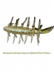 1 件/6 件/10 件，5.8 厘米/2.28 英寸仿真诱饵软饵虾，虾形软饵，模拟鱼尾运动，硅胶鱼饵，适用于淡水和咸水以及黑坑，黑鲈钓鱼设备，捕食者诱饵软尾蛆仿饵，假饵铅头钩 - 彩色 - 查看 12