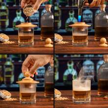 Premium Whiskey Cocktail Smoker Kit With 6 Wood Chips & Metal Filters,Fast Oxidation Aerator Bar Tool Set For Home/Luxury Gifts - b - 查看 5