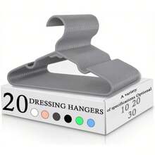 10/20/30pcs Sturdy Plastic Hangers - Non-Slip, (White, Black, Blue, Pink, Green, Gray) With Grooved Shoulders For Firm Grip - Ideal For Home Closet, Dorm And Wardrobe Organization