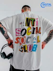 T-Shirt Oversized Shirt AntiSocial Social Club Collage Streetwear Premium Summer Winter T-Shirt - Trắng_3235 - Xem 1