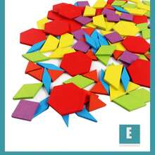 木制形状拼图积木创意拼图早期教育玩具七巧板 7 件木制形状板 益智玩具，脑筋急转弯，益智游戏，益智游戏>智力游戏，智力平板电脑，木制玩具>智力游戏 - 彩色 - 查看 7