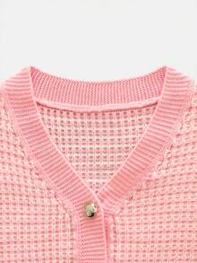 2025 Sexy Ausgehmode Herbst Rückkehr zur Schule Y2K Country Konzert Herbst Winter Goth Steampunk Vintage Old Money Stil Süßer Flughafen Streetwear Country Konzert V-Ausschnitt Kontrastfarbe Karomuster Knopf Lässig Chic Strickmantel