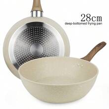 ABKOK ABKOK 9-Piece White Cookware Set- 24/28cm Frying Pan + Pizza Pan + Silicone Tools - Multi-Layer Base For All Stoves (Induction/Gas Compatible)