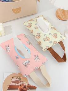 1 Stück praktische Taschentuchbox mit niedlichem Tiermuster, Schreibtischdekoration, Feuchttücher Aufbewahrungstasche, tragbare Taschentuchbox, auch zum Aufhängen, tragbare Taschentuch-Aufbewahrungstasche für Kinderwagen, Valentinstag Geschenke, Badezimmer Aufbewahrung, Büro Taschentuchaufbewahrung, Schlafzimmer Taschentuchaufbewahrung