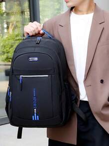 حقيبة ظهر متعددة الجيوب مطرزة للرجال، يمكن أن تحمل حقيبة كمبيوتر 15.6 بوصة، حقيبة مدرسية خفيفة الوزن، حقيبة سفر كبيرة السعة، حقيبة يومية مريحة للتنقل، حقيبة كتب متعددة الوظائف، للطلاب، المرحلة الإعدادية والثانوية، رحلات العمل، السفر والعطلات، التنقل اليومي، الرياضات الخارجية، هدايا عيد الميلاد، هدايا المناسبات