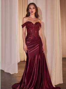 ALTA CALIDAD DE VESTIDO PARA TODO TIPO DE OCASIÓN LUCE INCREIBLE, SIENTENTE ESPECTACULAR, BODAS, XV AÑOS, GRADUACIONES Y MÁS - Burdeos - Ver 2