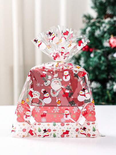 10/30 pezzi Sacchetti regalo trasparenti di Natale, Sacchetti regalo di Natale con motivi di pupazzo di neve, fiocchi di neve, calze di Natale e campane, Sacchetti regalo, Sacchetti per immagazzinaggio, Perfetti per incartare regali di Natale e cesti regalo, Forniture per feste di Natale, Decorazioni invernali, Decorazioni natalizie per la casa, Decorazioni natalizie, Decorazioni Noel, Decorazioni Navidad, Regali per feste di Capodanno, Forniture per feste di Capodanno, Accessori natalizi per la casa