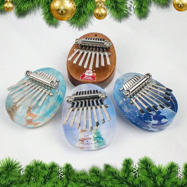 2 piezas Mini Piano de Pulgar, Piano de Pulgar de 8 Teclas Oval Kalimba Mini Piano de Mano, Regalo de Navidad y Cumpleaños para Adultos