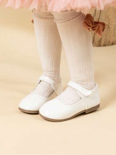Elegant Princess Shoes, Cute Fashion White Mary Jane Girls Shoes, Back To School Shoes, Dress Shoes, Flat Children Shoes