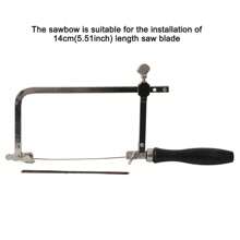Sierra de mano mini ajustable en forma de U, sierra de joyero, sierra de acero, kit de hojas de sierra en espiral, herramienta de mano DIY, herramientas de joyería y carpintería - Plateado - Ver 3