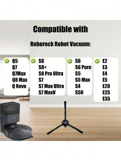 Side Brush Replacement Roborock S8 Pro Ultra, S7 Max Qrevo, Qrevo Slim, Series Of MaxV/S7/Q7Max/Q8 Max/S8/Q7/Q5/S6/S5/S4/E5/E4/E3/E2 Robot Stofzuiger Cleaner view 4