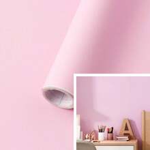 1 Roll Of Blush Pink Solid Color Wallpaper PVC Self Adhesive Wallpaper Peel And Stick Soft Hue Waterproof Oil Resistant Vinyl For Wedding Decor Nursery Room Ambiance Pet Friendly Non-Patterned Minimalist Wall Paper Wall Stickers Room Decor Wall Decor Kitchen Bedroom Living Room Decor