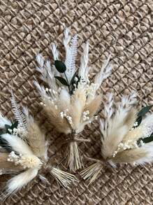 1/3/4/6/8/10/12 piezas Ramo de flores secas en miniatura, adecuado para decoración de escritorio en el hogar, decoración de pasteles para fiestas, botonadura para el novio y el padrino, decoración de boda estilo bohemio y vintage, regalos para novias en cumpleaños y graduación, decoración de otoño