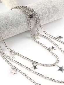 Fashionable Pentagram Pendant Chain, Unisex Punk Rock Jeans Waist Chain - one-size - View 3