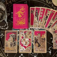 1pc-4.72x2.76-Inch 80 Large Red-Eye Gold Foil Tarot Cards, Suitable For Adults - Elegant Floral And Geometric Designs, Durable Plastic Material, Perfect For Outdoor Parties, Events And Tarot Card Reading, Party Accessories, Complex Patterns - Multicolor - View 4