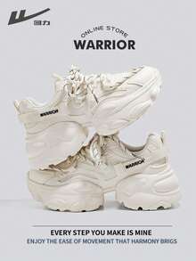 WARRIOR Warrior Comfortable Street Style Chunky Shoes For WomenSpring And SummerLightweight Comfortable Breathable Running Shoes Modest Style Casual Yet Sleek Sneakers Applicable Throughout The Year Wear-Resisting All-Day Wear Training Sneakers Little White Shoes