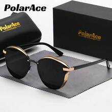 Versión polarizada Gafas de sol para mujer Gafas delgadas Gafas de sol antirreflejo Sombrilla, Adecuado para conducir - Marrón - Ver 1