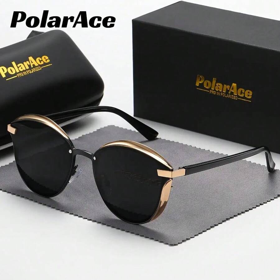 Versión polarizada Gafas de sol para mujer Gafas delgadas Gafas de sol antirreflejo Sombrilla, Adecuado para conducir - Marrón - Ver 1