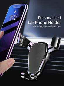 Noir/Argent/Couleur aléatoire - Matériau ABS - Support de téléphone multifonctionnel pour montage sur bouche d'aération de voiture - Support de téléphone à gravité pour montage sur bouche d'aération - Accessoires automobiles - Indispensables de voyage en voiture - Fournitures d'urgence pour le voyage