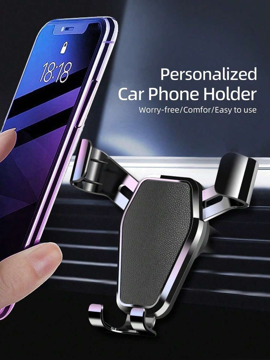 Noir/Argent/Couleur aléatoire - Matériau ABS - Support de téléphone multifonctionnel pour montage sur bouche d'aération de voiture - Support de téléphone à gravité pour montage sur bouche d'aération - Accessoires automobiles - Indispensables de voyage en voiture - Fournitures d'urgence pour le voyage